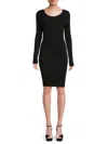 Yigal Azrouël Women's Ribbed Drop Shoulder Bodycon Dress In Jet Black