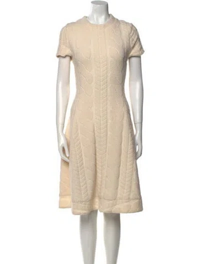 Pre-owned Yigal Azrouël Wool Knee-length Dress In White