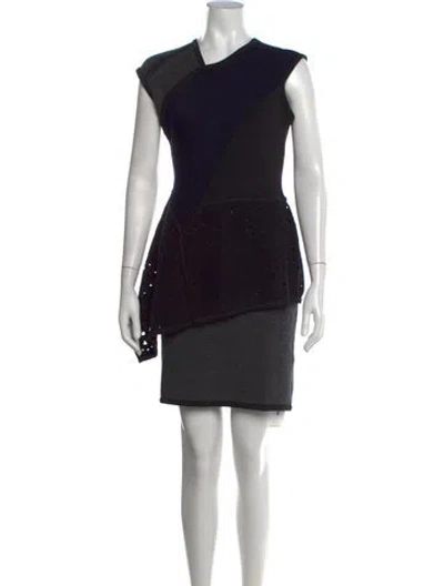 Pre-owned Yigal Azrouël Wool Mini Dress In Black