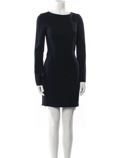 Pre-owned Yigal Azrouël Wool Mini Dress In Blue
