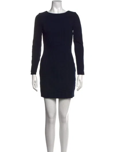 Pre-owned Yigal Azrouël Wool Mini Dress In Blue