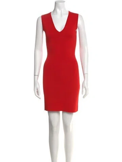 Pre-owned Yigal Azrouël Wool Mini Dress In Red