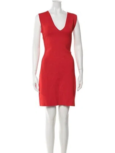 Pre-owned Yigal Azrouël Wool Mini Dress In Red
