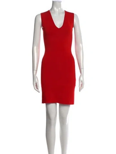 Pre-owned Yigal Azrouël Wool Mini Dress In Red