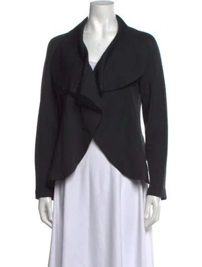 Pre-owned Yigal Azrouël Wool Open Front Sweater In Grey