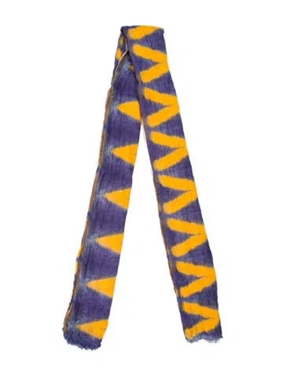 Pre-owned Yigal Azrouël Wool Printed Scarf In Yellow