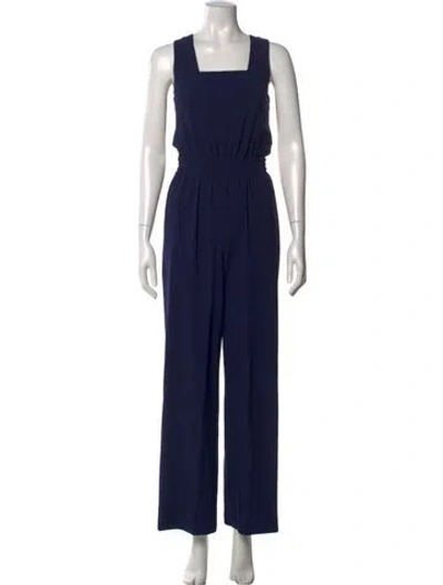 Pre-owned Yigal Azrouël Wool Square Neckline Jumpsuit In Blue