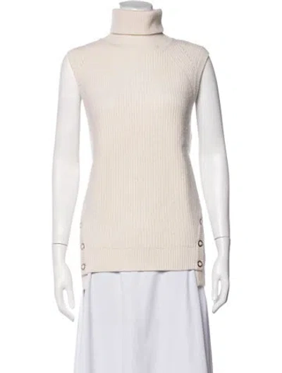 Pre-owned Yigal Azrouël Wool Turtleneck Sweater In Neutrals