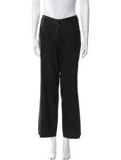 Pre-owned Yigal Azrouël Wool Wide Leg Pants In Black