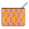 Yinka Ilori Core Ododo Leather Zip Pouch In Orange