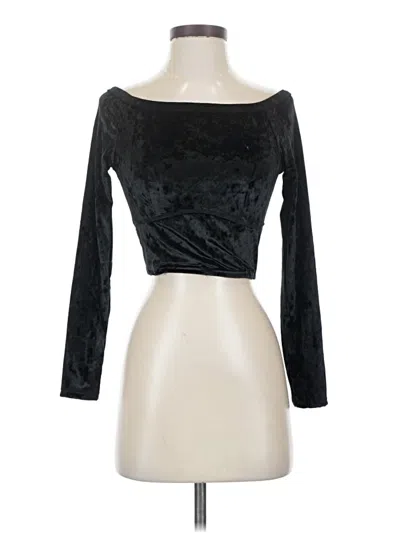 Pre-owned Yitty Long Sleeve Top Black Boatneck Tops