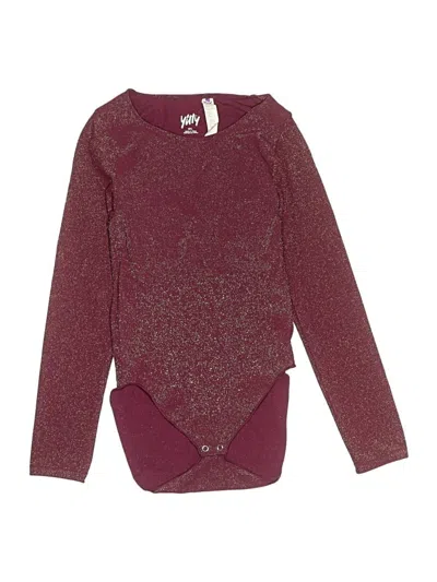 Pre-owned Yitty Long Sleeve Top Burgundy Crew Neck Tops