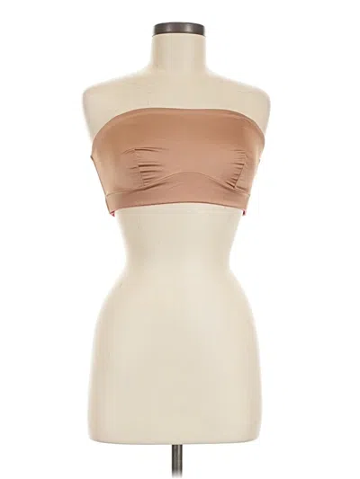 Pre-owned Yitty Sleeveless Top Tan Strapless Neckline Tops