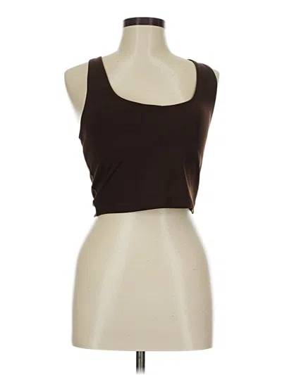 Pre-owned Yitty Tank Top Brown Strapless Neckline Tops