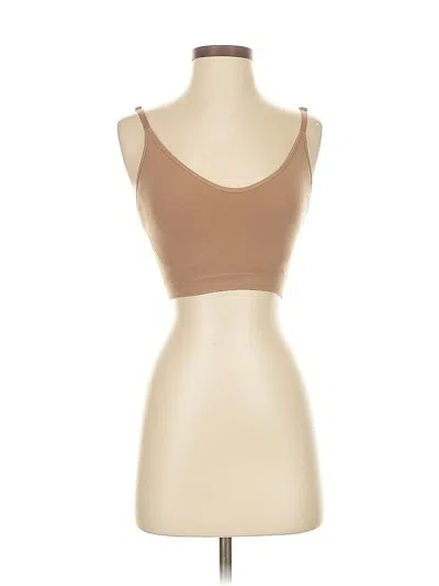 Pre-owned Yitty Tank Top Tan Scoop Neck Tops In Brown
