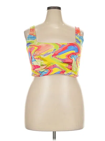 Pre-owned Yitty Tube Top Yellow Strapless Neckline Tops