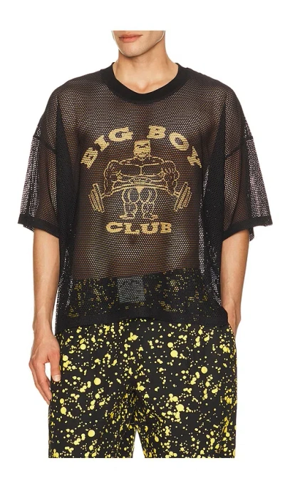 Y,iwo Big Boy Club Mesh Tee In Brown