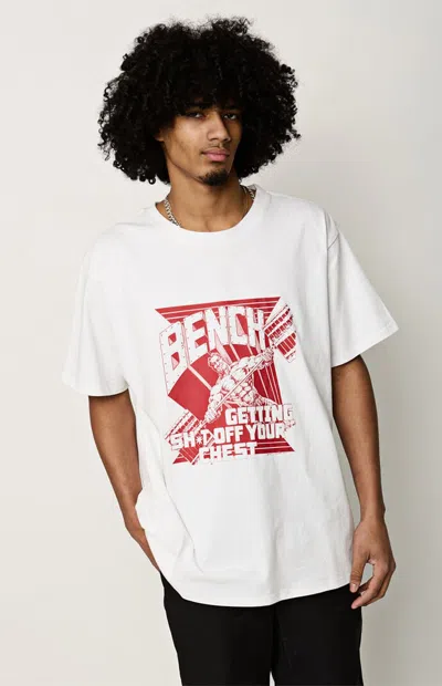 Y,iwo Men's Bench Off Your Chest T-shirt In White In Black