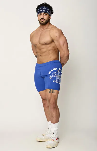 Y,iwo Men's Big Boy Club Biker Shorts In Blue/white In Multi