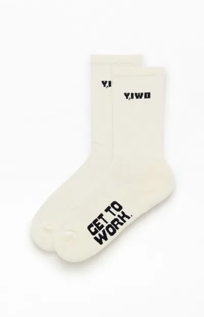 Y,iwo Men's Hardwear Crew Socks In Off White