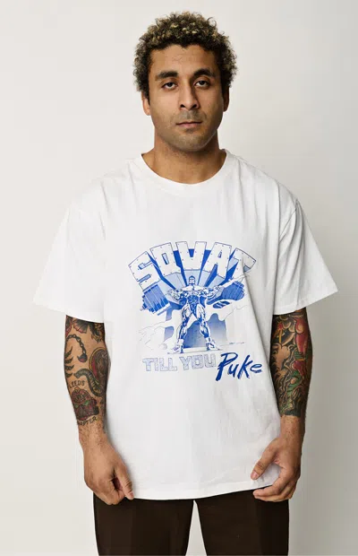 Y,iwo Men's Squat Till Puke T-shirt In White