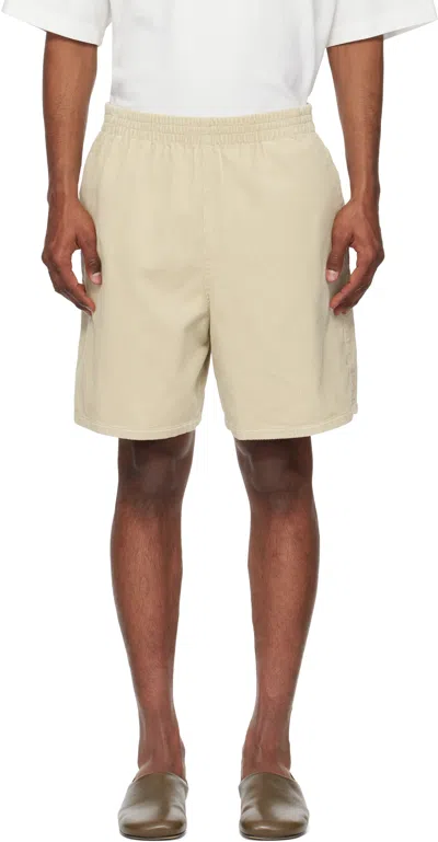 Ylève Beige Organic Cotton Corduroy Shorts