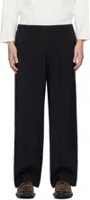Ylève Black Broad Trousers In 010 Black