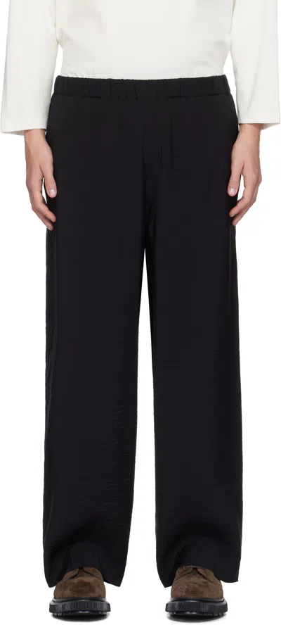 Ylève Black Broad Trousers In 010 Black