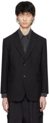 Ylève Black Notched Blazer In 010 Black