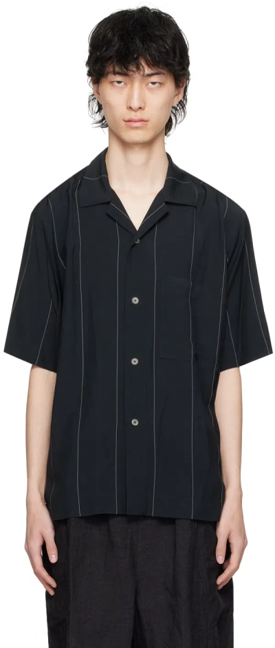 Ylève Black Striped Shirt In 010 Black