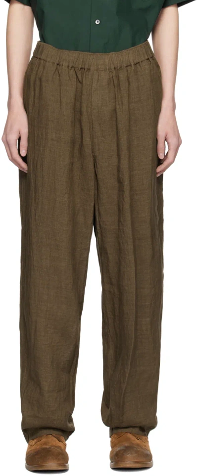 Ylève Brown Drawstring Trousers In 050 Brown
