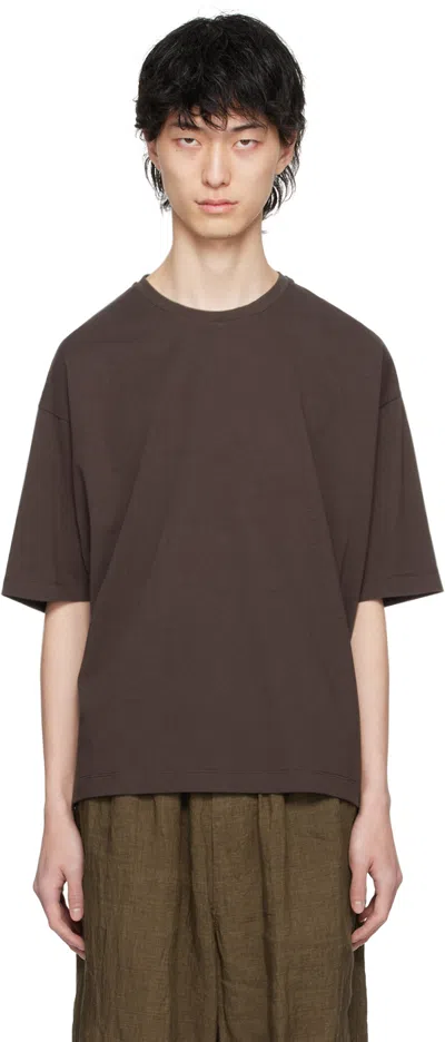 Ylève Brown Dropped Shoulder T-shirt In 050 Brown