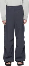 Ylève Gray Drawstring Cargo Pants In 020 Slate