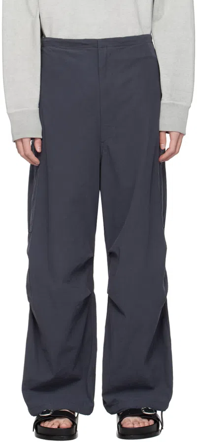Ylève Gray Drawstring Cargo Pants In 020 Slate