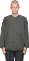 Ylève Gray Open End Cotton Pigment Dye Baseball T-shirt In 020 Charcoal