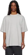 Ylève Gray Open End Cotton Pigment Dye T-shirt In 020 Light Grey