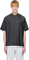 Ylève Gray Silk Chambray Shirt
