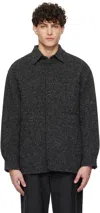 Ylève Gray Wool Kemp Overshirt In 020 Grey