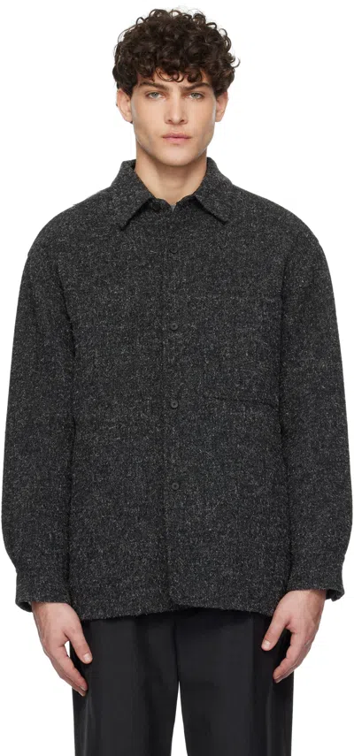 Ylève Gray Wool Kemp Overshirt In 020 Grey