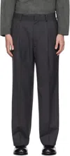 Ylève Gray Wool Tropical Trousers In 020 Charcoal