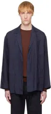 Ylève Navy Linen Blazer