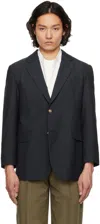 Ylève Navy Wool Chambray Blazer In 120 Navy