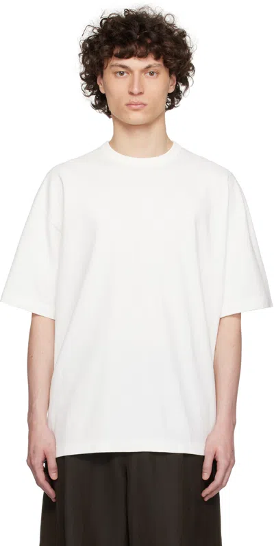 Ylève Off-white Open End Cotton Pigment Dye T-shirt In 030 White