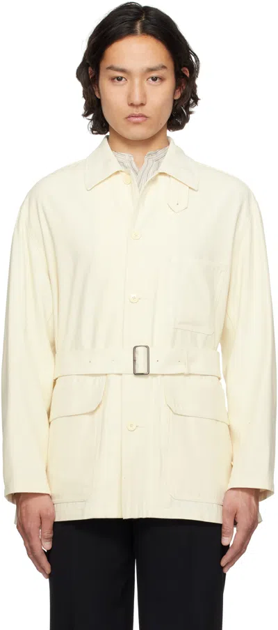 Ylève Off-white Viscose Cotton Coverall Jacket In 030 Ecru