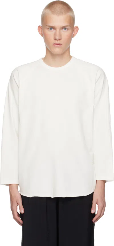 Ylève White Open End Cotton Pigment Dye Baseball T-shirt In 030 White