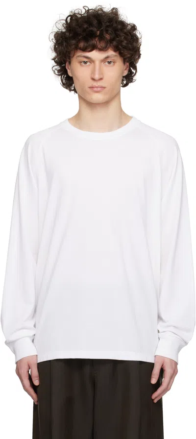 Ylève White Supima Cotton Cupra Long Sleeve T-shirt In 030 White