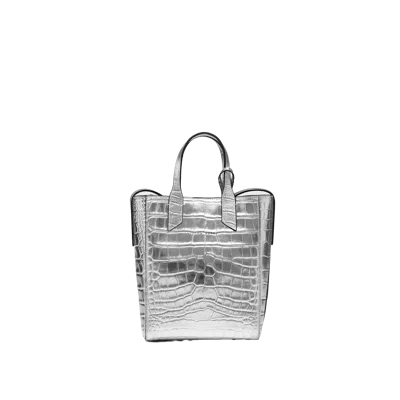 Yliana Yepez Mini Sarah Croc Silver In Metallic