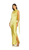 Yllw The Label Nina Silk Dress In Green