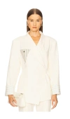 Yllw The Label Novela Linen Blazer In White
