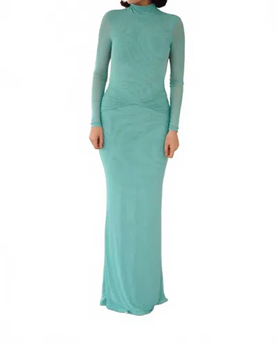 Yllw The Label Salome Beaded Dress In Teal In Blue